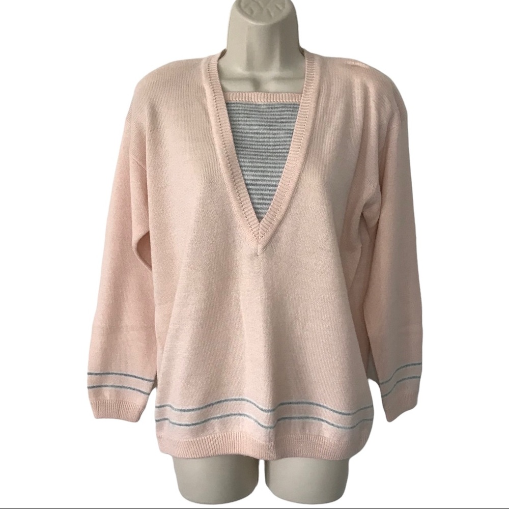 Vintage Pink 80s 3/4 Sleeve Sweater